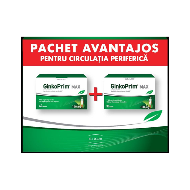 Poza produs Pachet GinkoPrim Max, Walmark | 60 + 30 tablete