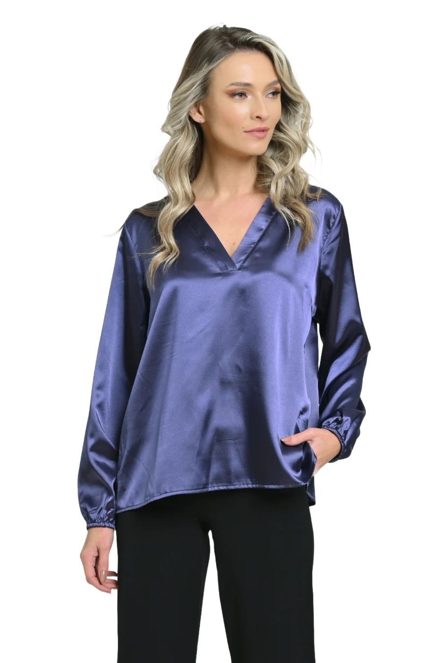 Poza produs Bluza dama ERT24V258 gri albastrui, Eranthe | marimea L