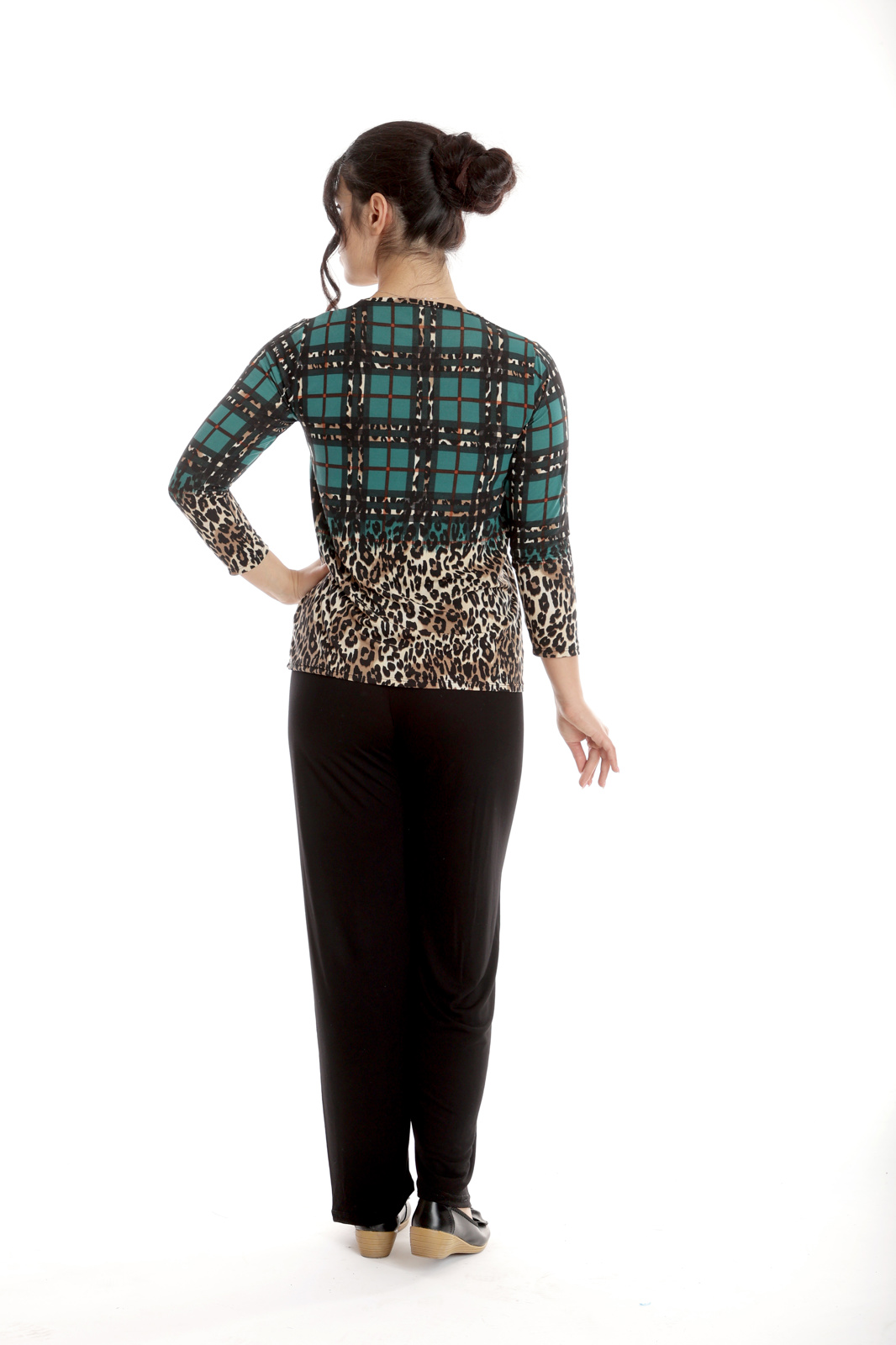 Poza produs Tinuta dama casual CP24010 verde animal print/negru, Cesy | marimea S