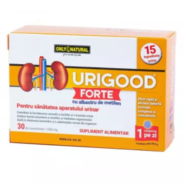 Poza produs Urigood Forte 1000 mg, Only Natural | 30 comprimate