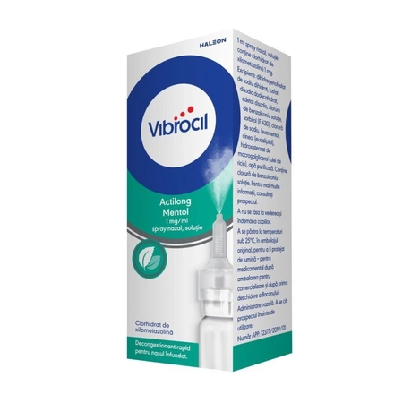 Poza produs Vibrocil Actilong Mentol 1 mg/ml spray nazal, Haleon | 10 ml