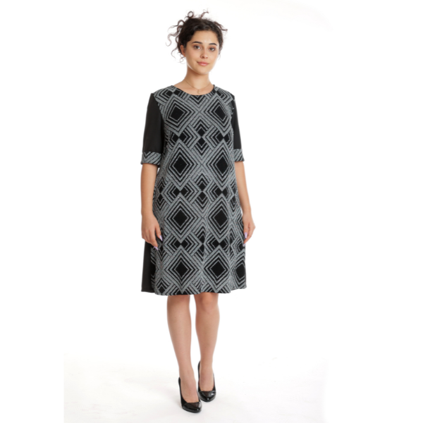 Poza produs Rochie CT24081 (cu sclipici) negru/argintiu, Cesy | marimea XL