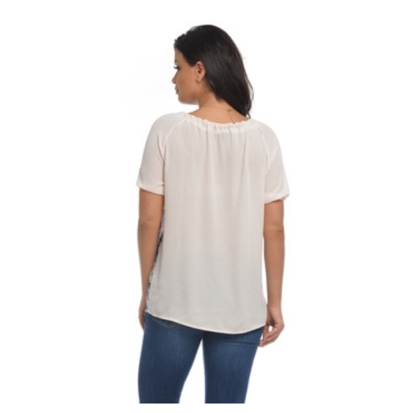 Poza produs Bluza dama ie V107 nude/albastru floral, Eranthe | marimea S