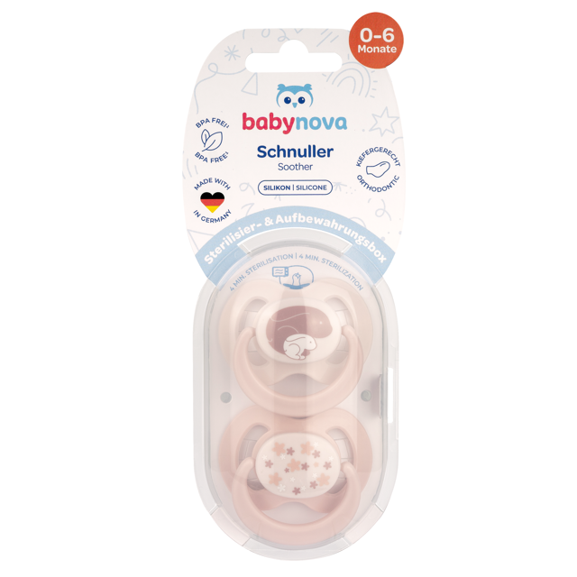 Poza produs Suzete ortodontice din silicon, 0-6 luni, 20004, Baby Nova | 2 bucati