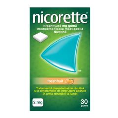 Nicorette Freshfruit guma de mestecat 2 mg, Mcneil Healthcare | 30 gume