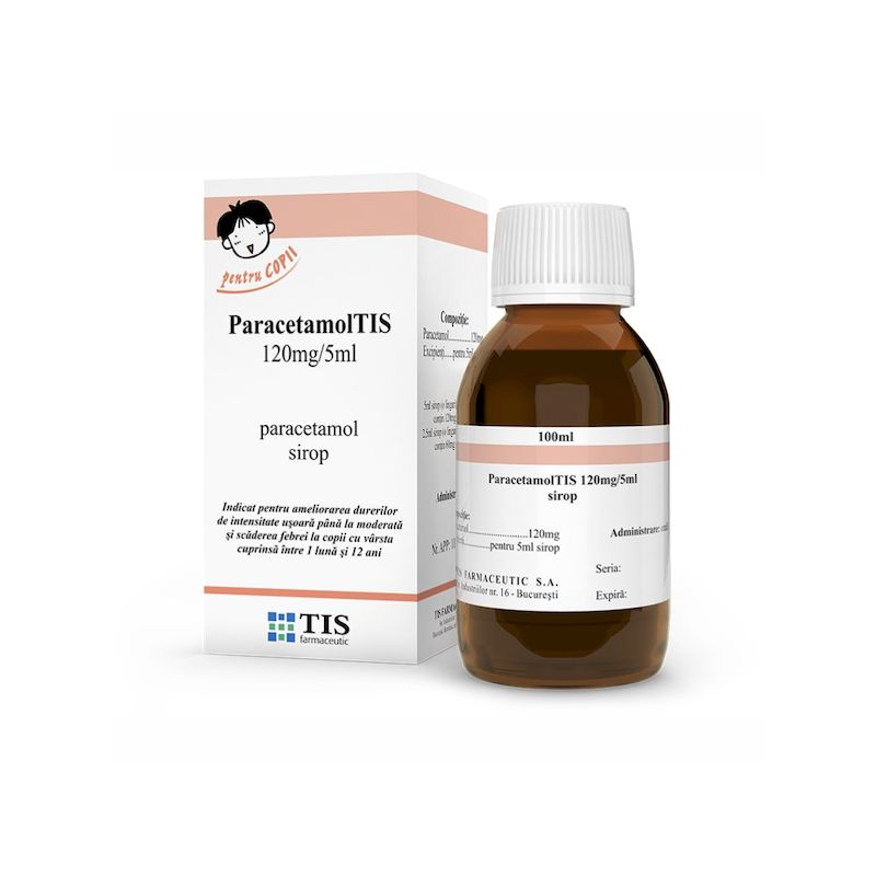 Poza produs Tis Paracetamol sirop pentru copii 120 mg/5ml | 100 ml