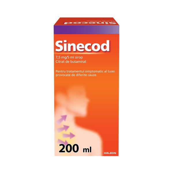 Poza produs Sinecod sirop 7,5 mg/5 ml, Haleon | 200 ml