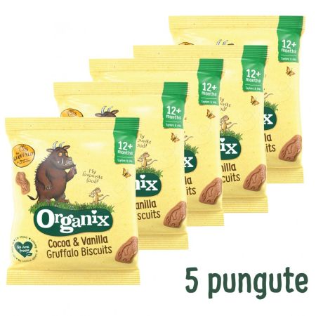 Poza produs BISCUITI ECOLOGICI BIO CU CACAO SI VANILIE GRUFFALO 12+LUNI 5X20G 666216