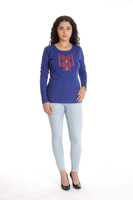 Poza produs Bluza broderie dama DT24BB02 albastru traditional, Dress to Impress | marimea S