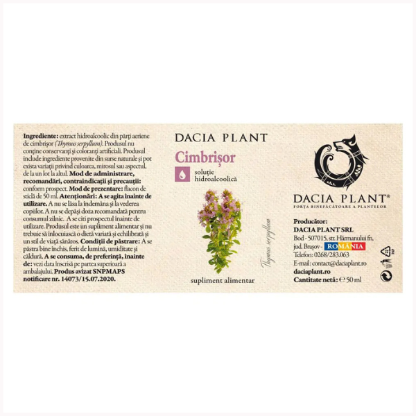 Poza produs Tinctura Cimbrisor, Dacia Plant | 50 ml