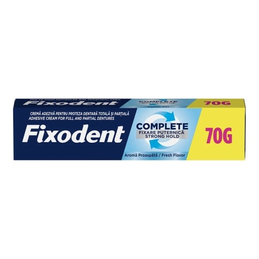 Poza produs Crema adeziva pentru proteza dentara Complete Strong Hold Fresh, Fixodent, P&G | 70 gr