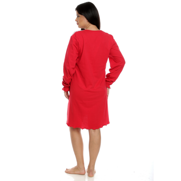 Poza produs Camasa de noapte dama AI2262 rosu/alb floral, Andana | marimea S