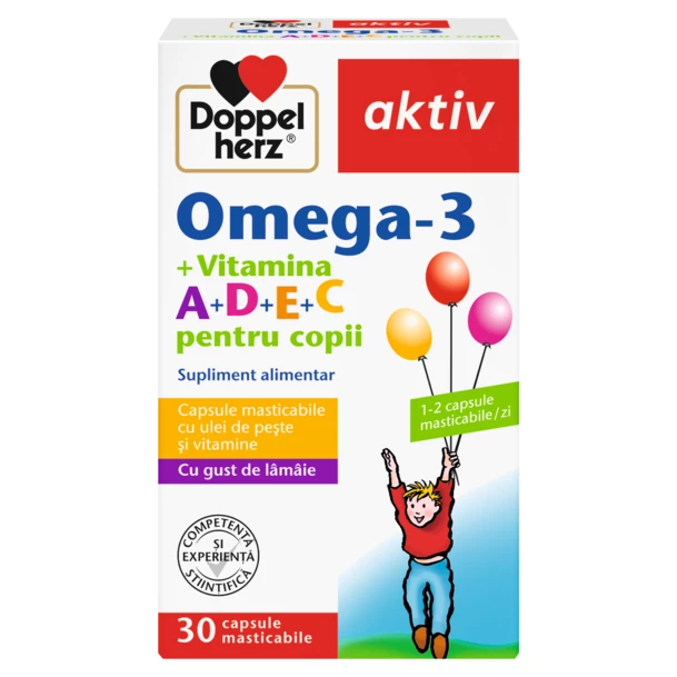 Poza produs Omega 3 pentru copii, Doppelherz Aktiv | 30 capsule masticabile