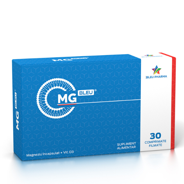 Poza produs MgBleu magneziu + vitamina D, Bleu Pharma | 30 comprimate