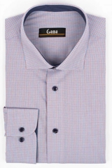 Camasa barbati 24-1917 Regular Fit, bleu/carouri rosu si alb, Gama | marimea 43/44