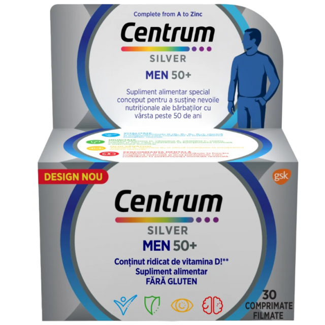 Poza produs Centrum Silver pentru barbati 50+, Haleon | 30 comprimate