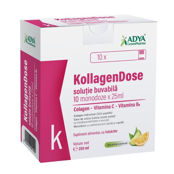 Poza produs Solutie buvabila Kollagendose, Adya Green Pharma | 10 monodoze x 25 ml