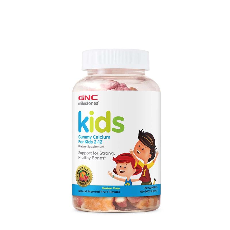 Poza produs GNC Milestones Kids Calcium Gummy, Calciu pentru Copii 2-12 ani | 120 jeleuri