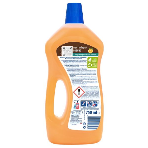 Poza produs Solutie curatare Suprafete lemn Portocale Sidolux Expert Plus, Lakma | 750 ml