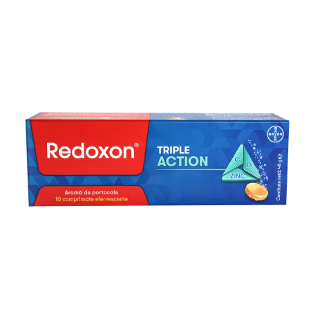 Poza produs Redoxon Triple Action cu vitamina C, D si Zinc, Bayer | 10 comprimate