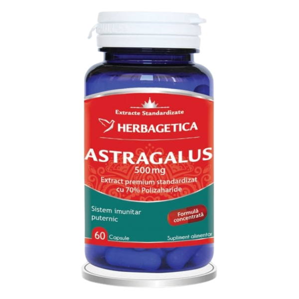 Poza produs Astragalus 500 mg, Herbagetica | 60 capsule