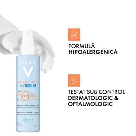 Poza produs Spray fata si corp SPF50+ Capital Soleil UV AQUA, Vichy | 200 ml