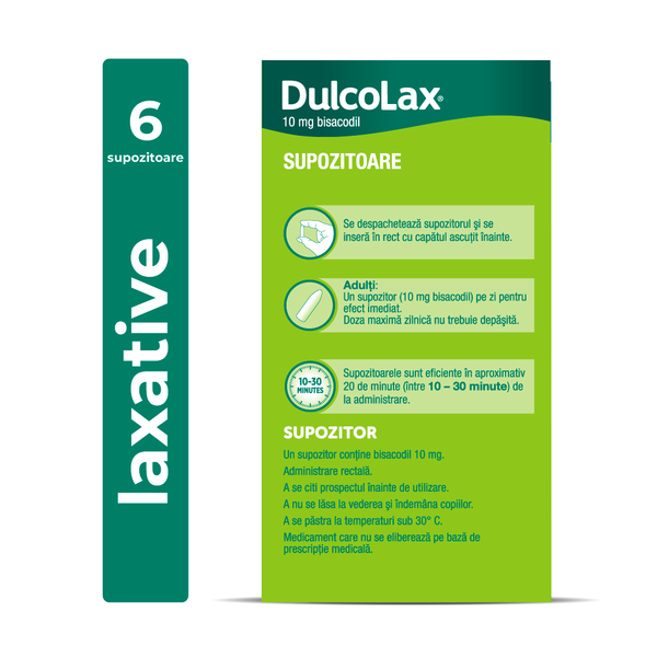 Poza produs Dulcolax 10 mg supozitoare laxative, Opella Healthcare | 6 supozitoare