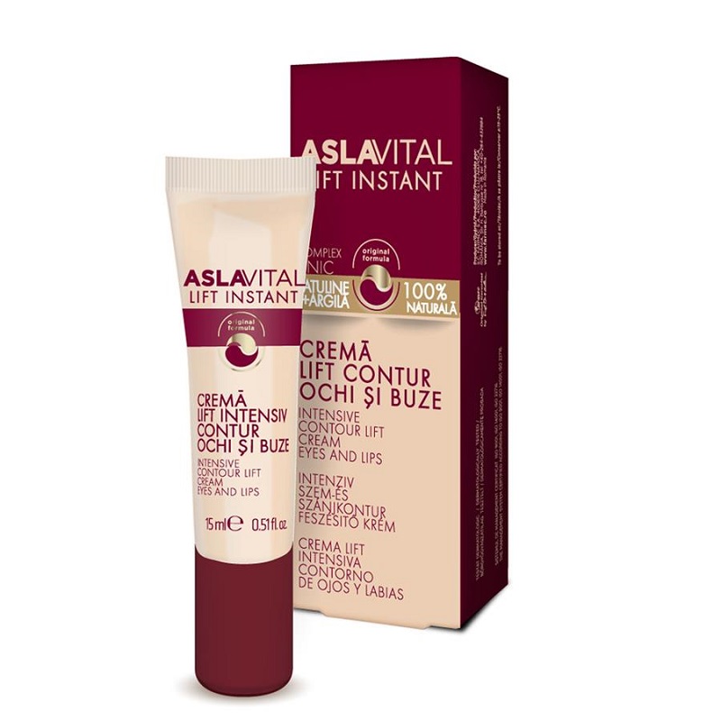 Poza produs Crema lift intensiv pentru contur ochi si buze Lift Instant, AslaVital  | 15 ml
