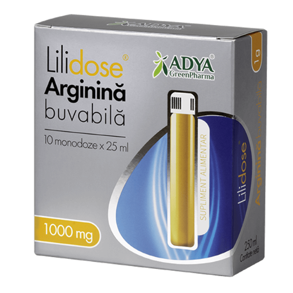 Poza produs Arginina buvabila 1000 mg Lilidose, Adya Green Pharm | 10 monodoze x 25 ml