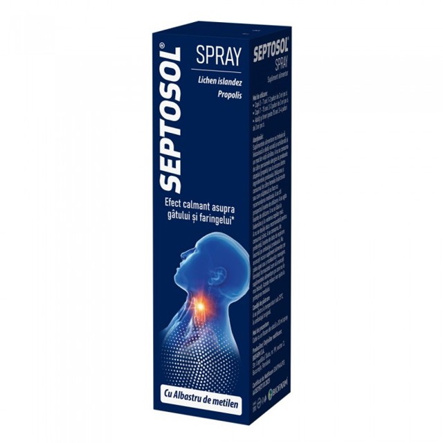 Poza produs Septosol spray cu albastru de metilen, Biofarm | 30 ml