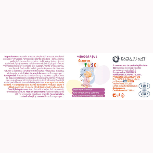Poza produs Ingeras Sirop Tuse, Dacia Plant | 200 ml