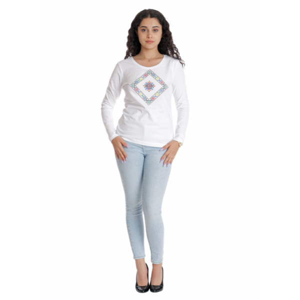 Poza produs Bluza broderie dama DT24BB03 alb traditional, Dress to Impress | marimea L