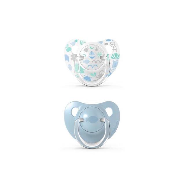 Poza produs Set suzete anatomice din latex 0-6 luni, bleu, Memories, Suavinex | 2 bucati