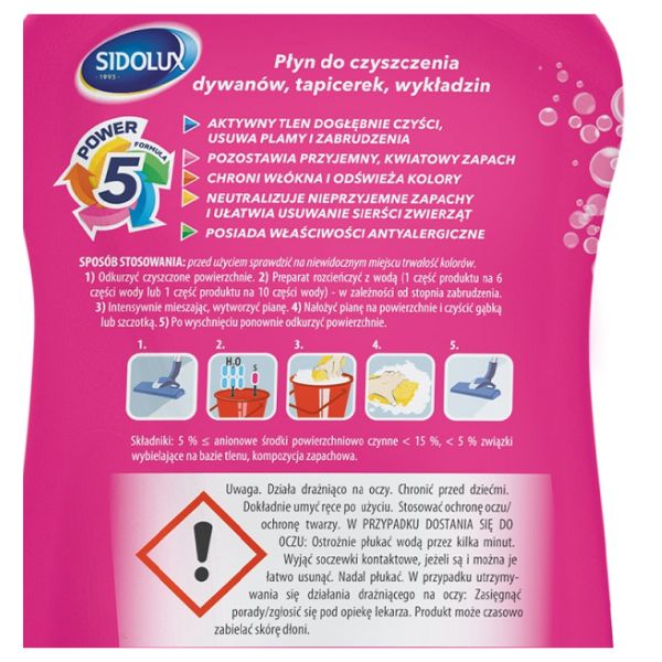 Poza produs Solutie curatare tesaturi, covoare si tapiterie Sidolux Dywany, Lakma | 500 ml