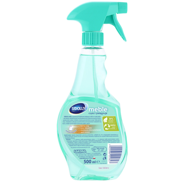 Poza produs Solutie ingrijire Mobilier lacuit Lucios Sidolux M Purity, Lakma | 500 ml