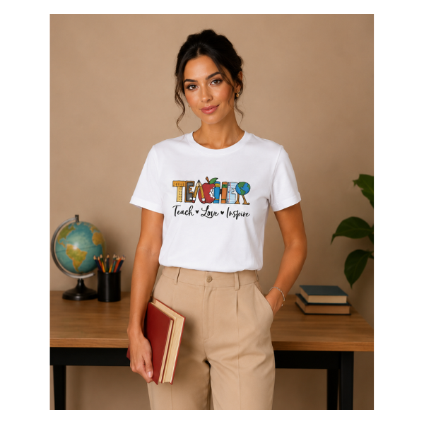 Tricou dama Teach Inspire alb, Ava | marimea XL — poza produs 2/2