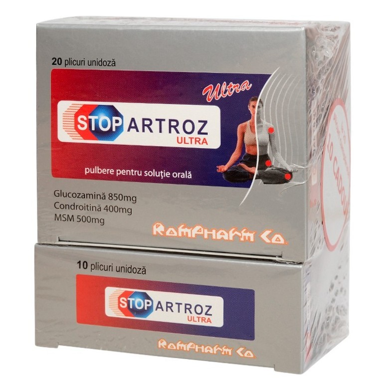 Poza produs Stopartroz Ultra, Rompharm | 20 plicuri + 10 plicuri CADOU