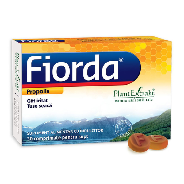 Poza produs Fiorda cu aroma de propolis, PlantExtrakt | 30 comprimate