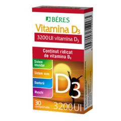 Vitamina D3 3200UI, Beres Pharmaceuticals | 30 comprimate