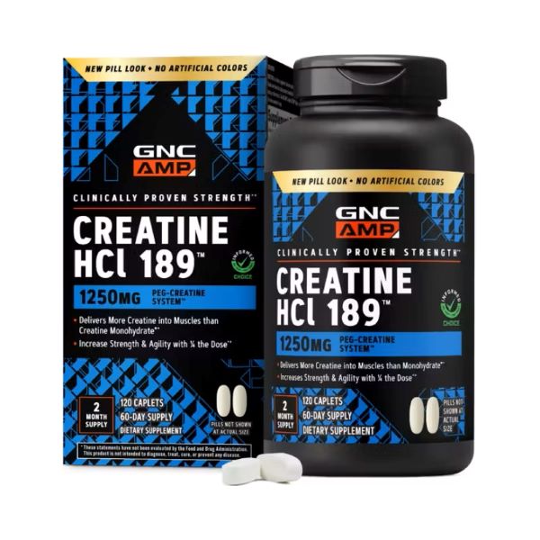 GNC AMP Creatine HCl 189, Creatina Clorhidrat cu Administrare si Absorbtie Rapida | 120 tb — poza produs 3/13