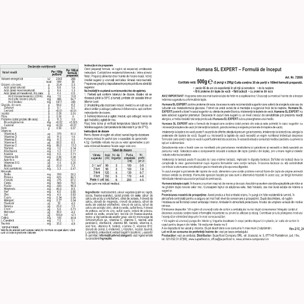 Poza produs Formula speciala de papte pe baza de soia SL, 0+ luni, Humana | 500 g