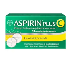 Aspirin Plus C 400 mg/240 mg, Bayer | 10 comprimate efervescente