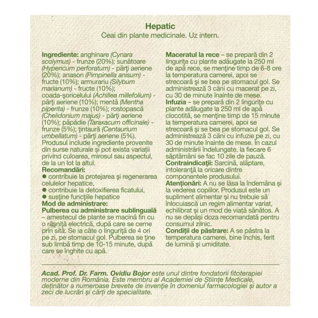 Poza produs Ceai Hepatic, Dacia Plant | 50 g
