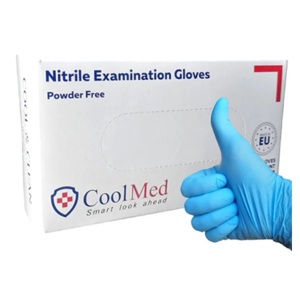 Poza produs Manusi Nitril Cool Med albastre, marimea S, Top Glove | 100 buc.