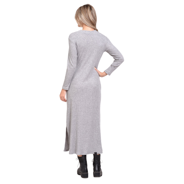 Rochie lunga tricot 22NI008 gri melange, Natalee | marimea L — poza produs 3/3