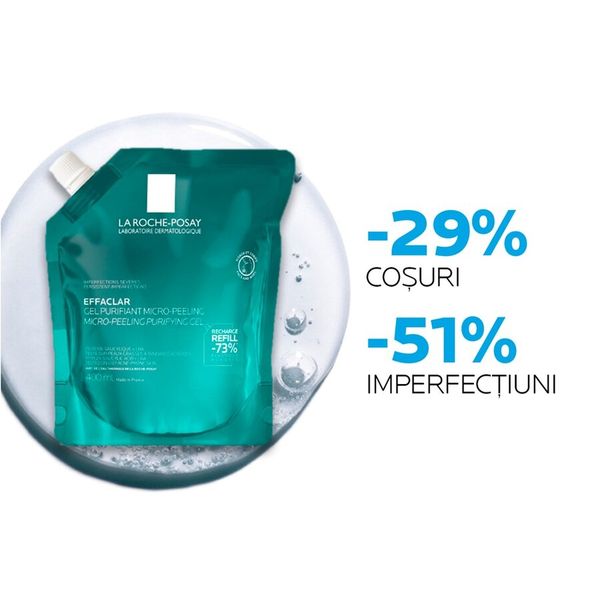 Rezerva Gel purifiant micro-exfoliant pentru imperfectiuni persistente Effaclar, La Roche-Posay | 400 ml — poza produs 6/7