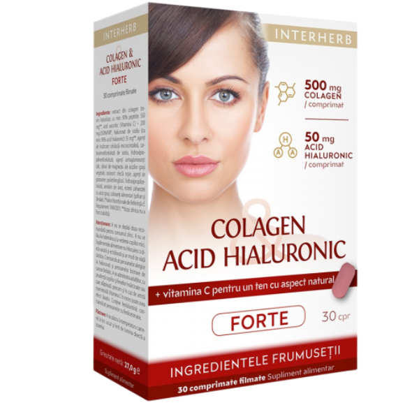 Poza produs Colagen, acid hialuronic forte si Vitamina C, BGB Interherb | 30 capsule