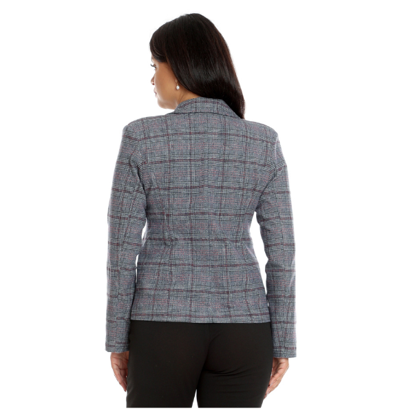 Poza produs Sacou dama DT22S43 gri/rosu cadrilat, Dress to Impress | marimea 40