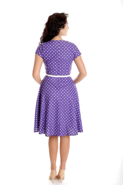 Poza produs Rochie clos CV24037 mov lila/alb buline, Cesy | marimea L