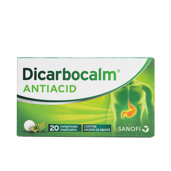 Poza produs Dicarbocalm antiacid, Opella Healthcare | 20 comprimate masticabile